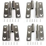 4pcs 3" Lift Off Hinges,Detachable Door Hinges,Small Slip Joint Stainless Flag Hinge,Door Lift-Off Hinge for Internal External (3 Inch)