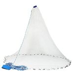 Fish Net, Cast Nets for Fishing Cast Net 94.49 Inch Throw Fishing Nets for Fish for Bait Trap Fish Heavy Duty Cast Net for Fishing Accessories White