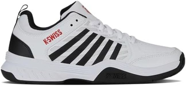 K-Swiss Men's Court Express 2 Tennis Shoe, White/Black/Mars Red, 9.5 M