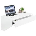 VIVO White Wall Mounted Desk with 2