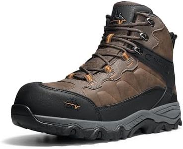 NORTIV 8 Waterproof Steel Toe Boots for Men Slip Resistant Safety Industrial Boots BROWN Size 8 JS19004M-STEEL-W