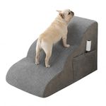 FURRYPAWS Dog Steps for Bed and Sofa, 3-Step Non-Slip Dog Stairs, High Density Foam Pet Stairs for Small,Senior Dogs, Dog Ramp for Sofa with Washable Cover, 60×40×40cm,with bonus lint roller