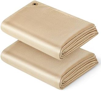 Heavy Duty Fiberglass Welding Blanket, Heat Resistant Blanket with Brass Grommets, Multi-Purpose Welding Mat for Grill, Smoker, Camping, Industrial Use (4x6 ft - 2 Pack)