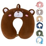 Kid Travel Pillow Memory Foam Neck Pillow for Kids,Comfortable and Breathable U Shaped Head Neck Support Airplane Pillow for Traveling, Car, Home, Office