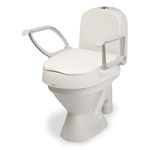 Etac Raised Toilet Seat, Height Adjustable, Mobility Aid for Bathroom, with Armrests, for Elderly/Handicapped