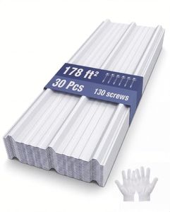 Garvee Ribbed Metal Roofing Panels, 178 Ft², 43.3'' L x 19.7'' W, 30 Pcs