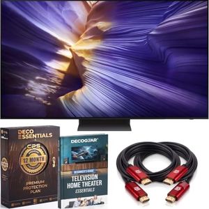 Samsung 65-Inch S90F OLED 4K AI Smart TV - NQ4 AI Gen3 Processor, AI Upscaling Pro, 144Hz, Dolby Atmos, QN65S90FAFXZA (2025) Bundle with Deco Essentials Exclusive Protection + Home Theater Guidebook