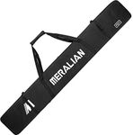 MERALIAN Padded Ski Bag,Waterproof Full Padded Single Ski Travel Bag with Adjustable Shoulder Strap. (BLACK, 185CM)