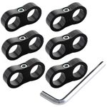YSIL 12AN Hose Separator Clamp Fuel Line Mounting Clamp Aluminum Suitable for Oil Line Brake Line Water Pipe and Gas Line Black 6PCS