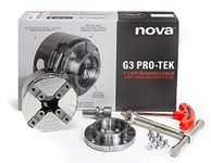 NOVA 48291 Premier PRO-TEK G3 Chuck with 2" PRO-TEK Jaws, Woodworm Screw, & DLX. Storage Box, Direct Thread Version 1"x 8 TPI Only (Does Not Use Inserts)