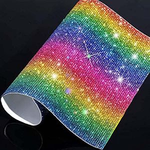 IRIVER BLANK Rhinestone Sheet, 12000 Pcs 2mm Rainbow Crystal Sticker, Self-Adhesive Paper, for Car&Craft Decoration