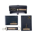 AICA Personalized Name & Charm Leather Wallet Mens Combo Giftset (Navy Blue) | Customized Diwali Gift for Men Friends Family Office Colleagues Employees | Diwali Gift Bulk