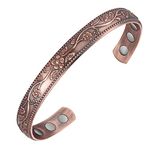 Jeracol Copper Magnetic Bracelet for Woman Men,99.9% Solid Copper Magnetic Bangle Jewelry with 6 Magnets(3500 Guass) For Valentine's Day Gift,Adjustable Size Brazaletes&Gift Box