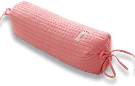 BEDAZE Buckwheat Pillow for Sleeping 14''x21'' Neck Roll Pillow Provide Firm Support, Adjustable Loft Bolster Pillow Relieves Neck and Shoulder Pain (Pink)
