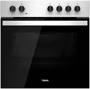 Teka HBE 435 ME - Horno Polivalente Convencional de 60 cm, 3 Funciones de Cocinado, Puerta 2 Cristales, Bandeja Profunda Esmaltada, Color Acero Inoxidable
