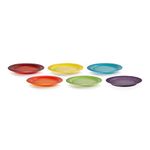 Le Creuset Stoneware Set of 6 Side Plates, 22 cm, Rainbow, 79285228359006