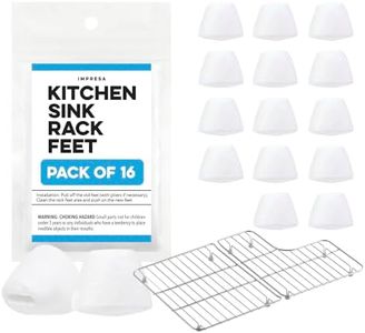 IMPRESA Kitchen Sink Rack Feet 16 Pack in White, Replacement for Kohler Rack Feet for Part 84544-0 Compatible with Kohler Kitchen Sink Racks, Premium Quality Durable Feet for Long Lasting Stability