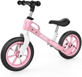 Jojoka Balance Bike 2 Year Old, Age 2-5 Years Old, No Pedal, Lightweight Frame, Flat-Free Tires, 360° Unlimited Steering, Adjustable Seat & Handlebar, Steady Balancing, for Boys Girls, Pink