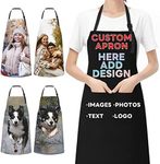 ZXGIFYNLFD Custom Apron for Women Personalized Apron for Men Add Your Image/Text/Logo Aprons for Women with Pockets Suitable for Cleaners Cooks Cooking Baking Barbecue, Black, One Size