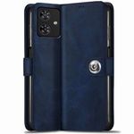 TheGiftKart Genuine Leather Finish Flip Back Cover Case for Motorola Moto G54 5G / G64 5G | Inbuilt Pockets & Stand | Designer Button Magnet Flip Cover Back Case for Motorola G54 5G / G64 5G (Blue)