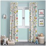 Eravati Polyester Blend Kids City Roads Digital Printed 9 Feet Eyelet Long Door Curtain for Kids Room Piece of 4 (4 x 9 Feet:(Size: 48 x 108 inch) Long Door, 4)