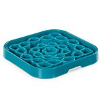 Messy Mutts and Cats Interactive Square Slow Feeder | Blue (2 Cup) | 8” x 8” Square Puzzle Slow Feeder for Dogs/Cats | Enrichment Food Dish for Slow Eating, Bloating