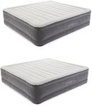 Intex 18-Inch King-Sized Inflatable Fiber-Tech Elevated Premium Plush Comfort Air Mattress Bed with Built-in Pump and Dura-Beam Technology (2 Pack)