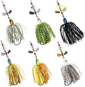 SILANON Fishing Buzzbait Lures Bass Spinnerbait Kit Topwater Buzz Bait Multicolor Swimbait Metal Jig Lure for Bass Pike Trout Fishing