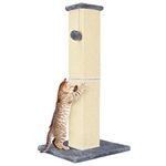 YULOYI Cat Scratching Post 32 Inch for Indoor Large Cats and Kitten, Nature Sisal Tall Cat Scratch Post, Sisal Cat Scratcher Improve Cat's Scratching Habits and Protect Your Furniture