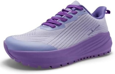 Women's Orthopedic Wide Diabetic Trail Running Sneakers, Arch Support Plantar Fasciitis Athletic Shoes, Non Slip Comfortable Hiking Shoes, Purple Size 8