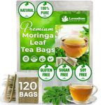 Lavendium, Premium 120 Moringa Leaf Tea Bags, 100% Pure from Moringa Leaves. Made with Eco-Conscious Tea Bags, Moringa Leaf Herbal Tea. No Sugar, No Caffeine, No Gluten, Vegan.