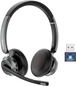 KONNAO Casque sans Fil avec Microphone AI Noise Reduction V5.3 Casque sans Fil avec dongle USB et Microphone Mute pour Ordinateur/Ordinateur Portable/PC/iPhone/Android/téléphone Portable/Zoom