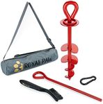 ROYAL PAW Dog Tie Out Stake - Heavy Duty Dog Stake for Large Dogs up to 210 lbs, Dog Stakes for Outside, Dog Anchor, and Dog Gadget | Use Any Dog Tie Out Cable or Dog Yard Leash (R1-Crimson Red)