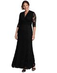 Kiyonna Women's Plus Size Screen Siren Lace Gown 0X Onyx