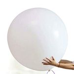 frgasgds 6 Big Balloons 36" Round Balloons Extra Large & Thick Balloons Reusable Giant Latex Balloons, for Photo Shoot/Birthday/Wedding Party/Festival/Event/Carnival Decorations, White