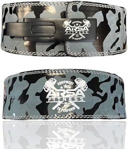 Weightlifting Adjustable Lever Belt for Men & Women Real Cow Hide Leather for Powerlifting Back Support Workout Deadlifts Squats 10MM Thickness 4" Width - Nighthawk Tundra (Medium, Nighthawk Tundra)