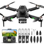 HYTOBP S165max Drones for Adults with Camera 1080P Brushless Motor Drone with Three Batteries, 90° Adjustable Camera, One Button Take Off/Landing, Drones for Kids Adults Beginners