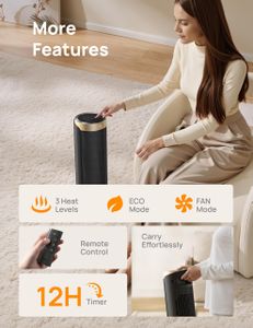 Dreo 16-Inch Ceramic Heater – Portable Electric Space Heater