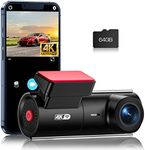 WiFi 4K Dash Cam for Cars with Fron