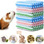 Wunhunew 6 Pieces Guinea Pig Soft Blankets, Rabbit Hamster Cage Liner Supplies, Fleece Fabric Bedding Mats Bath Towels for Small Animals Pets Puppy Kitten Hedgehog Squirrel Accessories