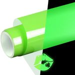 WRAPXPERT Glow in The Dark Permanent Vinyl Roll, Lime Green Glow in The Dark Vinyl for Wrap,Stickers,Decal,Lettering,12" x5ft