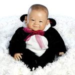 Paradise Galleries Asian Realistic Reborn Baby Doll in Panda Bear Outfit, Ping Lau Designer's Doll Collections, 20" Real Life New Year Birthday Party Baby Doll Gift with Baby Doll Diaper - Su-Lin