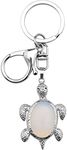 SING F LTD Opal Sea Turtle Keyring Energy Stone Gemstone Lobster Clasp Pendant Charm Keychain for Purse Backpack Handbag Mobile Phone Jewelry Accessory