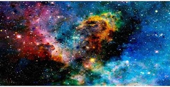 AWERT 30x18 inches Galaxy Aquarium Background Cloud Stars and Colorful Cosmic Universe Fish Tank Background Mystery Space Terrarium Background