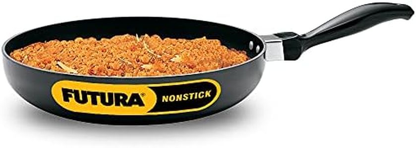 Hawkins Futura 24 cm Frying Pan, Non Stick Fry Pan, Rounded Side Frypan for Easy Stirring, Black (NF24R)