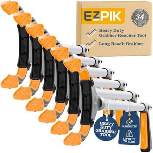 EZPIK Pro 34" Foldable Grabber Reacher Tool for Seniors - Grabbers for Elderly Reaching Tool Heavy Duty Pickup Trash Picker Upper Equipment - Claw Grabber Stick for Reaching Aids, Weed Gripper 6-Pack