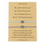 No Matter Where You Will Always Have Me Compass Charm Wish String Bracelet Set