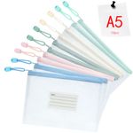 Vicloon Plastic Wallets, 10Pcs A5 Folders Wallets, Zip Lock Bags Mesh Document Wallet Plastic Document Wallets Folder with Label Pocket for School Office Homework Travel Storage Bags (White)