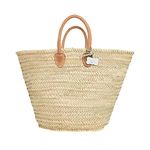 Traditional French Style Market Basket Bag: 'Olivia' Natural