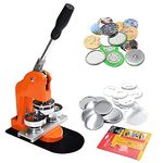 Red Button Maker Machine 50mm 2 inch Button Badge Maker Pins Punch Press Machine Aluminum Frame 300pcs Free Button Parts + Circle Cutter (50mm 2 inch)